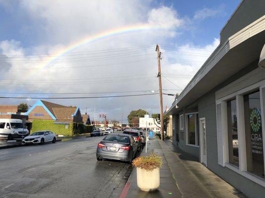 Rainbow over Cira Chiropractic office.