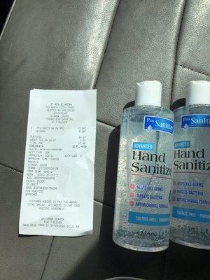 2 small bottles of hand sanitizer which should cost no more than $3 are $7.99 to take advantage of people during Corona Virus. Sad.