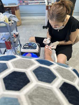 Michelle working her magic on my pedicure