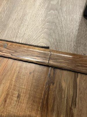 Cracked floor boards