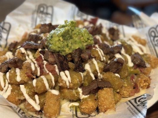 California Style Tater Tots with Carne Asada.