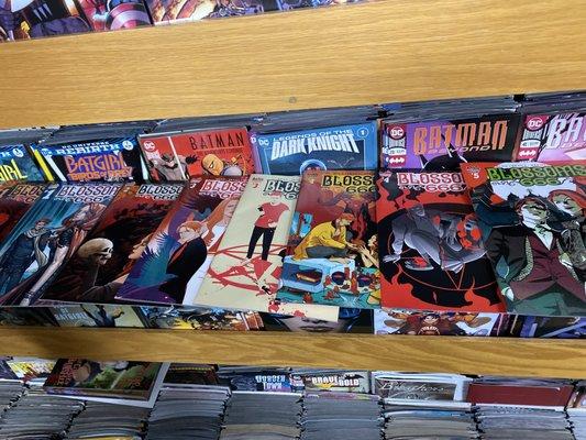 comics and bookshelves