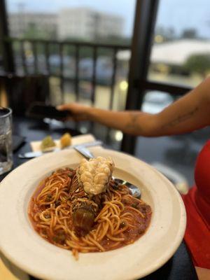 Arabiatta pasta w/lobster