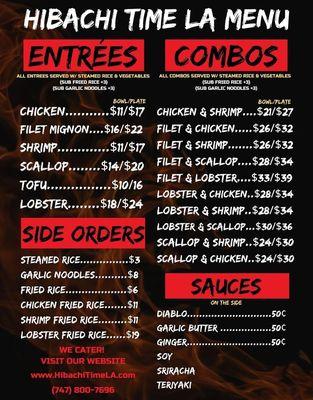 Prices and plates they offer.