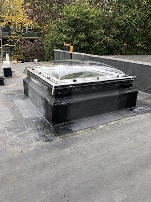 New roof hatch Installed on this also brand new rubber roof membrane.