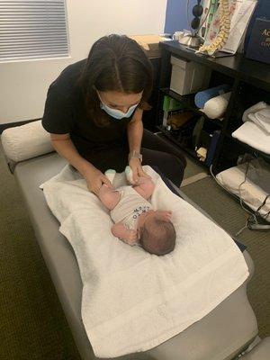 Baby had her first Chiropractic appointment at 6 weeks