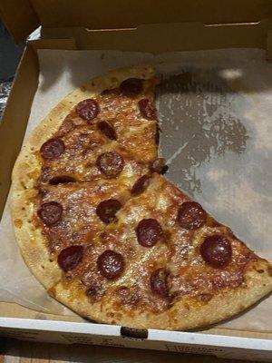 Medium beef pepperoni pizza