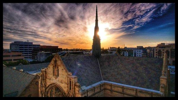 Sunset above first church