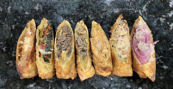 Let's Roll features a wide variety of hand rolled gourmet egg rolls