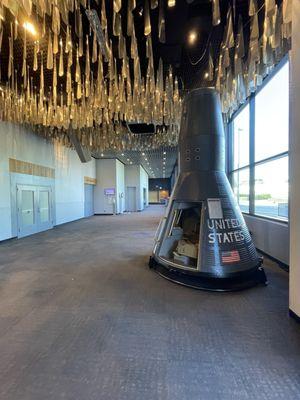 Replica space capsule in the foyer of the planetarium