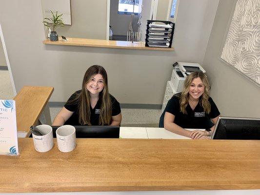 Front desk staff Irina and Brooke