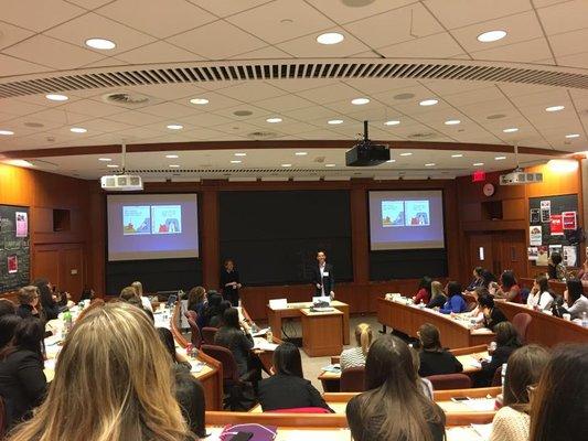 Presenting a personal finance workshop at the 2017 Dynamic Women in Business Conference at HBS.