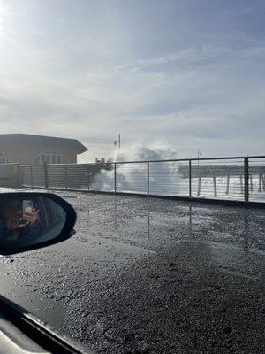 High/King Tides at Pacific Pier. Next to chit chat cafe.