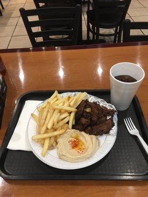 Oh yeah filet mignon and french fries with that medium drink can't wait to dig in and you guys are missing out great food