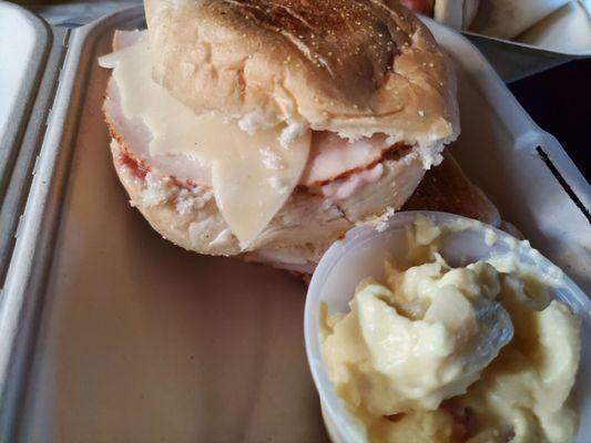 Hazy braised turkey sandwich