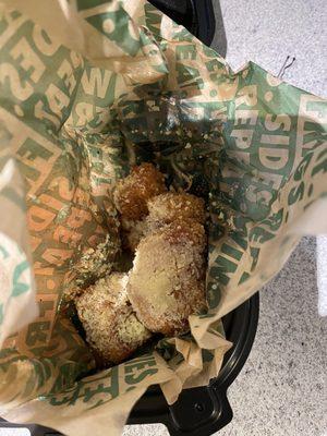 Garlic Parmesan "Wings" that were more chicken bites than chicken wings