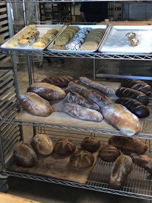 One of their bread racks. Looking good. Smelling better!