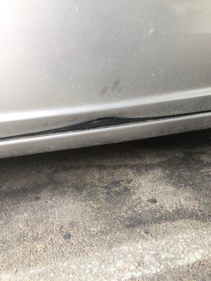 Dent along with employee finger prints