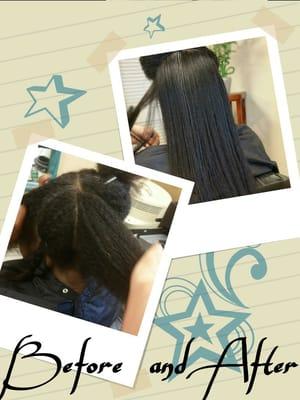 Keratin! Before and after!