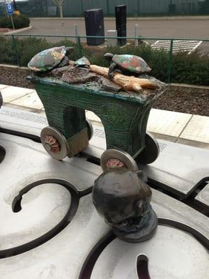 Fun mobile sculptures at the Wes train stations.