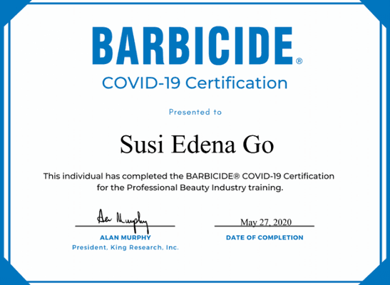 We are Barbicide certified!