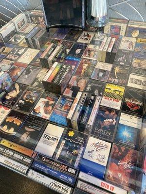 Cassette tapes table