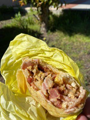 Super dry burrito meat was hard then soft in some areas