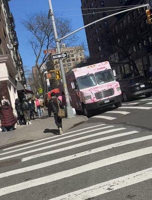 LoveShackFancy pretty in pink Dunkin Truck