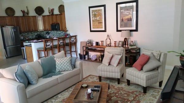 The sofa makes the room complete. We could not have been happier with Miami Upholstery.