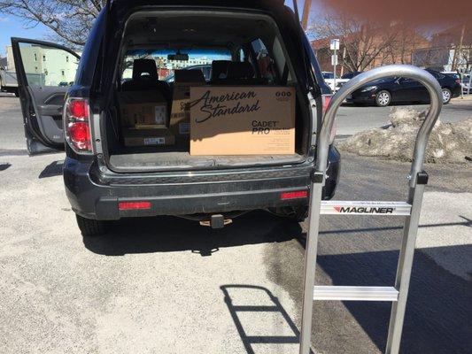 Loading dock around side of store. Smile, and you'll get helped. Best not to show in early a.m. when busy with pros stocking up for day.