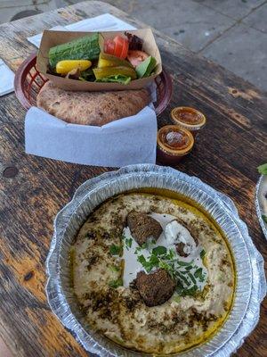 Hummus plate w pita and veg