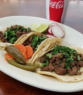 Lunch Combo 1 - 3 Carne Asada Tacos with drink