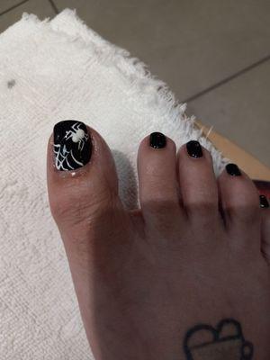 My cute Halloween toes ..Ms Kelly always amazes me