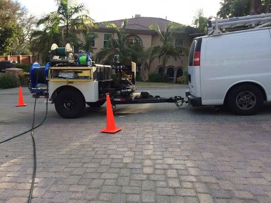 Hydro-Jett residential main sewer line, we run camera in every drain to check our work.