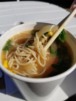 Vegan ramen with gluten free noodles and gluten free broth