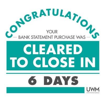 We closed a non-QM bank statement loan within 6 days