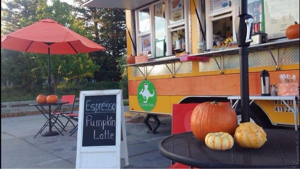 Holidays are coming! Enjoying this beautiful chilly morning drinking delicious pumpkin latte at Coffee Roo!