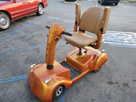 Customized Scooter.  This scooter needed major electrical work. Our experienced technicians were able to get it on the move again!!