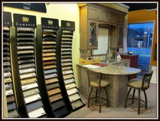 Cabinet Gallery Showroom- Omega/.Dynasty Display and Cambria Quartz Samples