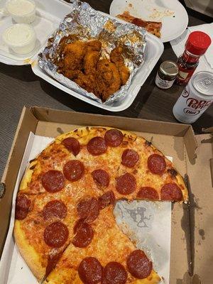 The Usual Pizza and 5pc Buffalo tenders