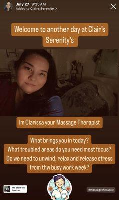 Clarissa Massage Therapist