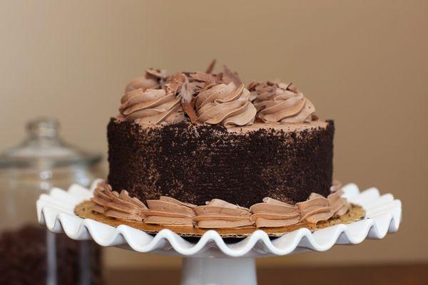 Classic Chocolate Cake, freshly made to order.