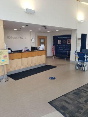 Welcome desk at the Ambulatory entrance is manned by volunteers.