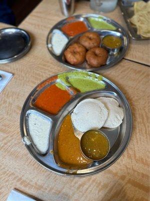 Idly and Medhu Vada