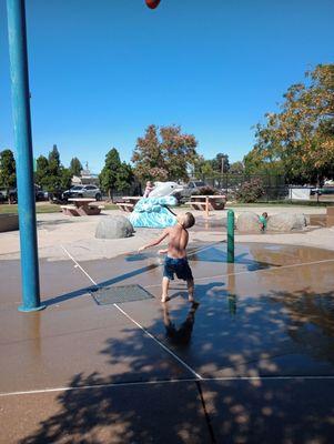 Took the kiddos to let off some steam. Love this park, it's free, close by and the kids have a great time and also cool down from this heat.