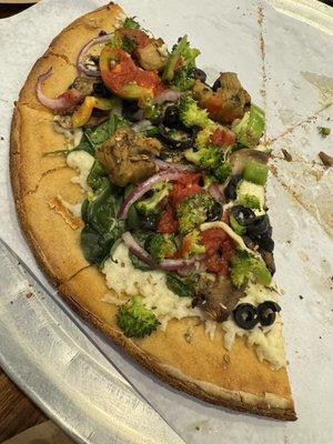 Gluten free vegan veggie pizza