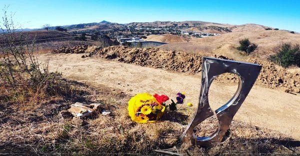 Memorial I saw, it's actually before crash site, but this will do since Calabasas hasn't created a memorial