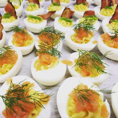 Smoked Salmon Deviled Egg Find out more about us here https://goo.gl/amo1Kd