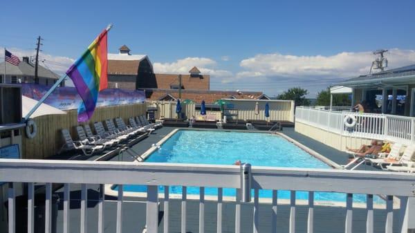 The pool next to the bar