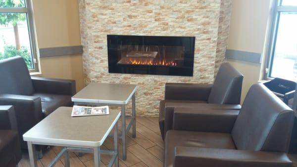 First Tim's I've seen with a fireplace